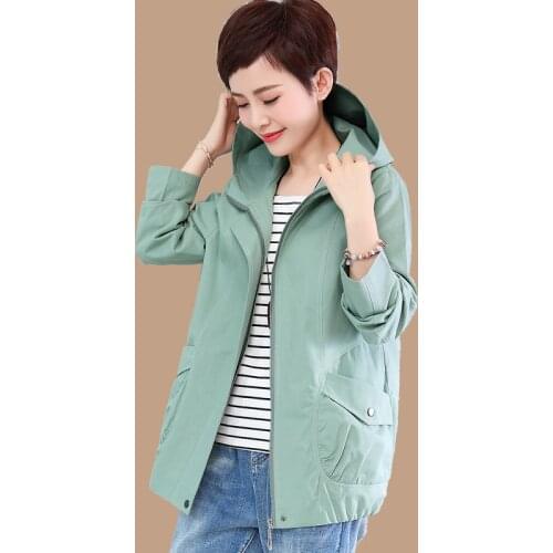 Plus Size Loose Cotton Jackets Women Spring Autumn Short Coats Female Casual Hooded Windbreakers Womens Wild Slim Outwear Coats