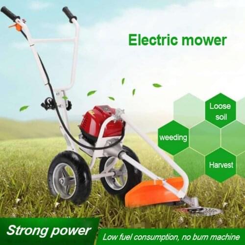 6500rpm Hand push-type four-stroke gasoline weeder 37.7CC Multi-use weeding machine Home lawn mowing machine Lawn mower 1pc