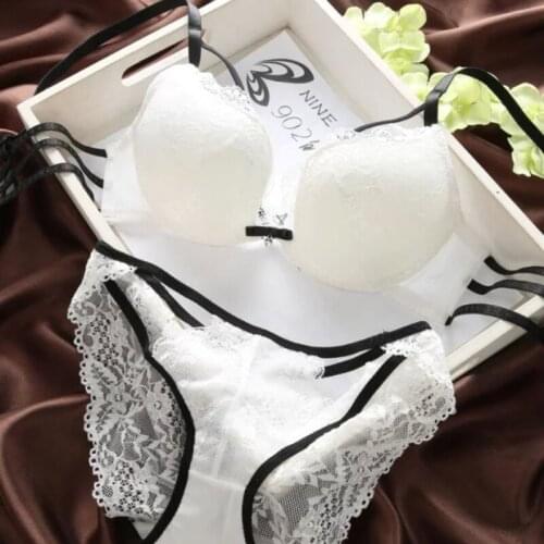 Sexy Bra Lace Set Push-ups Gather Adjustment Comfortable Thin Cup Bra Seamless Belt Steel Support Beautiful Back Fashion Bra Set