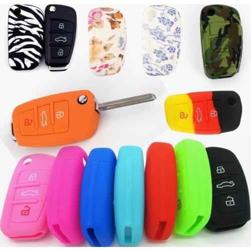 Silicone Car Key Case Cover Car Styling Flip Remote Key Protector Skin Holder Shell for Audi A3 Q2L Q3 S3 RS3 A4 A6 A6L A8 Q7