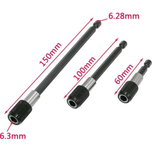 Electric Drill Joint Extension Rod 6.35mm Magnetic Inner Hexagon Screwdriver Bit Holder 1/4" Sleeve Self-locking Connecting Rod