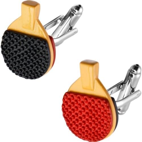 High quality copper material cuff links, new fashion red table tennis bat cuff links, mens wedding gifts