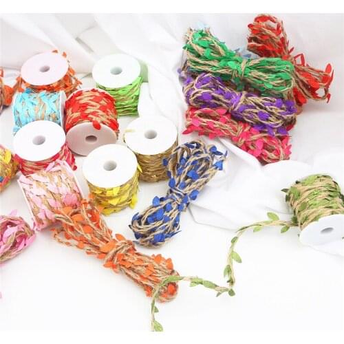 DIY Colorful Green Rattan Green Leaf Mori Style Decorative Rope Hemp Rope Hand-Woven Fabric Ornament jewelry making supplies