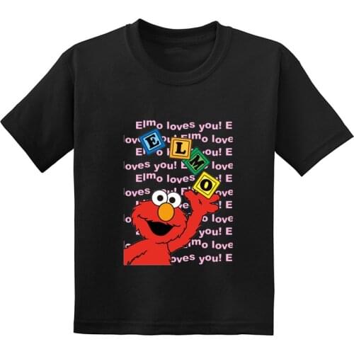 The Sesame Street Cookie Monster and Elmo Cartoon Funny Kids T shirt Summer Children Clothes Cotton Baby Boys Girls T-Shirts