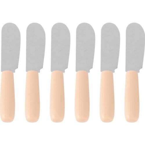 6pcs Butter Knife Sturdy Stainless Steel Cooking Tool Wooden Knife Butter Seprater for Cutting