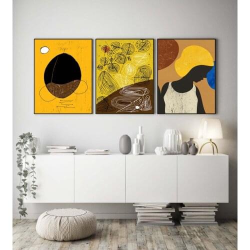 African Ethno Woman Modern Afro Collage Wall Art Picture Canvas Poster Nursery Print Minimalist Painting Decor No Frame