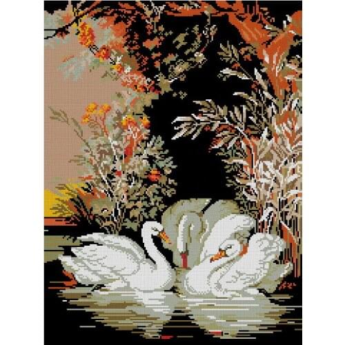 FREE delivery hot selling Top Quality counted cross stitch set swans in lake, cygnus swan lake