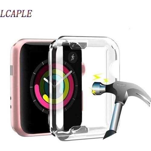Case for apple watch 6 44mm 40mm iwatch 3 42mm 40mm silicone Screen protector case soft All-around apple watch se 6 5 4 3 cover