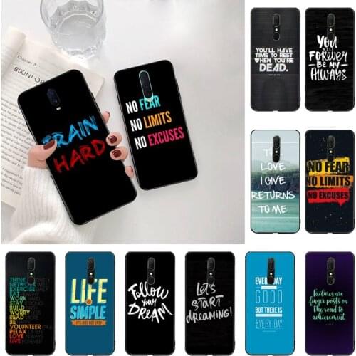 CUTEWANAN Inscription Quotes Motivation Soft black Phone Case For Oppo A5 A9 2020 Reno2 z Renoace 3pro Realme5Pro