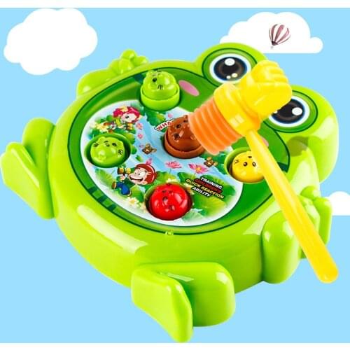 Kids toys Plastic Electric Funny Frog Interactive Hit Hamster Game Machine Children Toy