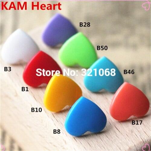 8 colors mixed notes heart-shaped 160 sets of the plastic snap button baby diapers With the buttons
