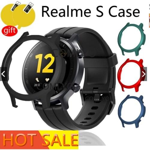 For Realme watch S case PC hard cover smartwatch protector shell Plastic frame for real me watch s screen protector film