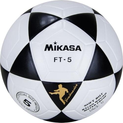 Ft-5 Synthetic Leather Waterproof Black-White Soccer Ball