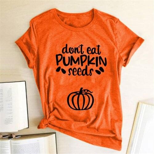Don't Eat Pumpkin Seeds Printing T-shirts Women Summer Graphic Tee Aesthetic Shirts for Women Loose Short Sleeve Harajuku Top