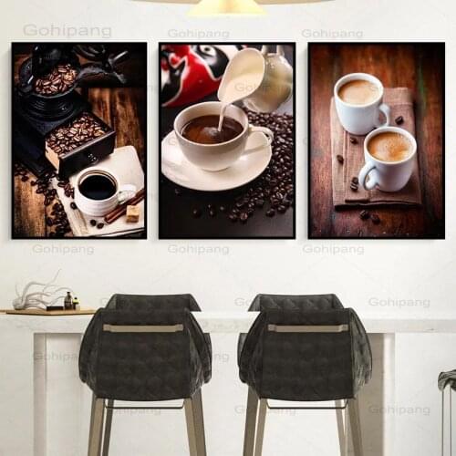 Canvas Painting Food Restaurant Poster Coffee Cake Wall Art Print Decorative Picture Modern Minimalist Dining Room Decoration