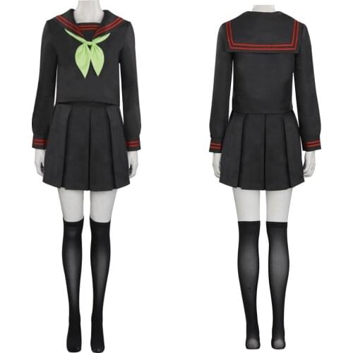 Demon Slayer Kimetsu no Yaiba:Hinokami Kepputan Cosplay Costume Kamado Nezuko School Uniform Outfits Halloween Carnival Suit