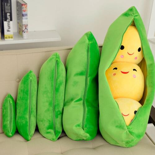 Creative Cute Toys Doll For Children 3 Peas In A Pod Plush Toy Soft Throw Pillow Stuffed Pea Pod Toy Kids Birthday Xmas Gift