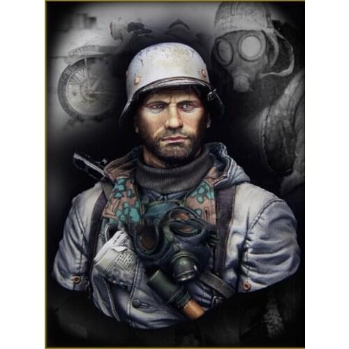 1/10 Scale Unpainted Resin bust motorcyclist collection bust