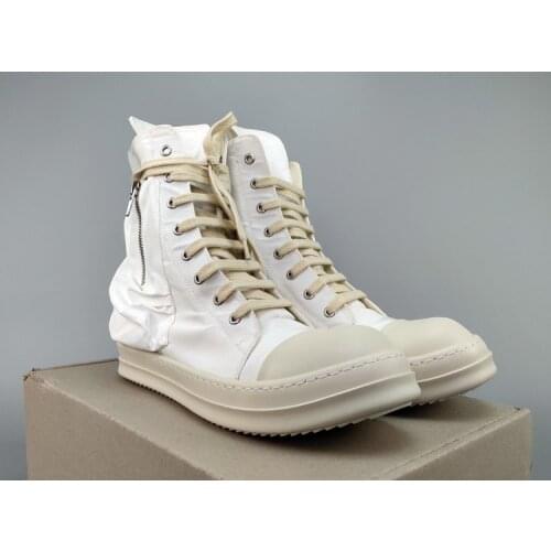 New Season Man High Top Sneakers New Release Lace-up Canvas Shoes Fashion Kanye West Street Style Shoes