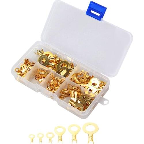 Lugs Ring Eyes Terminals M3 M4 M5 M6 M8 M10 Kit Assorted 150pcs/lot Cable Lugs Brass Ring Cable