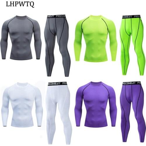 New Compression Mens Sport Suits Quick Dry Running sets Clothes Sports Joggers Training Gym Fitness Tracksuits Running Set