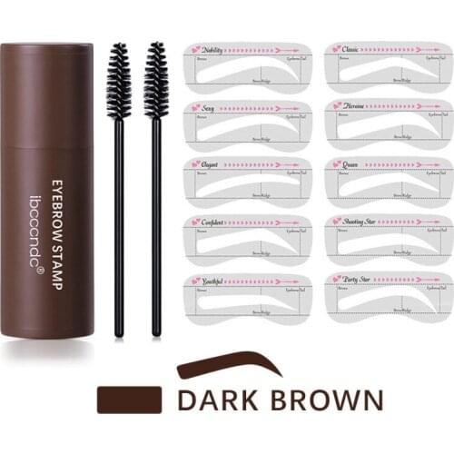 New Eyebrow Stamp Shaping Makeup Waterproof Brow Powder Natrual Eye Eyebrow Stick Hair Line Contour Brown Black 3 Color