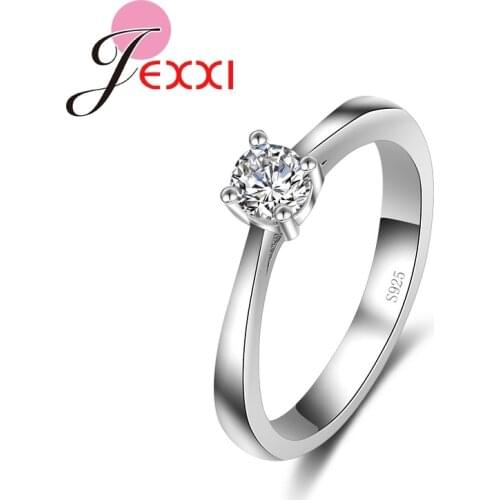 New Fashion 925 Sterling Silver Crystal Ring Women Valentines' Day Rings Charm Jewelry Accessories For Sale