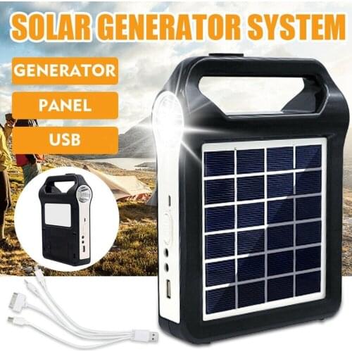 Portable Solar Panel Light Solar Generator System USB Port with Lamp Lighting