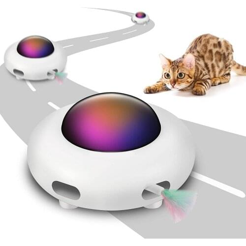 Intelligent electronic cat toy robot interactive cat toy with rotating feather intelligent mode low noise USB automatic cat toy