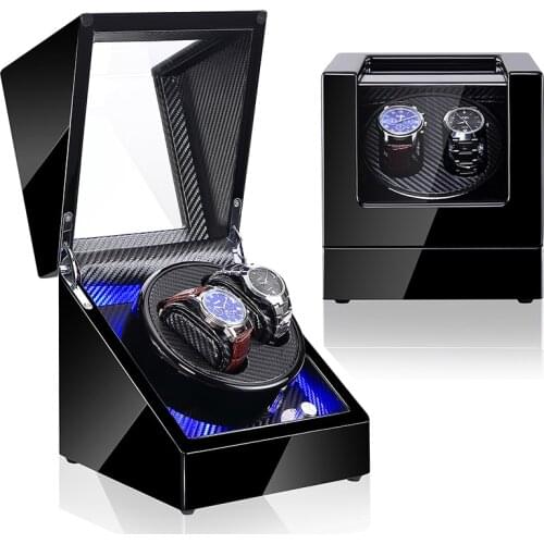 FALOK Luxury wooden watch winder box motor for watch winder automatic watch winding box LED lights