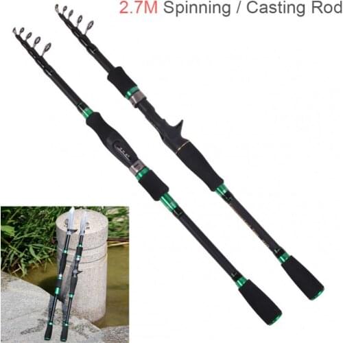 Fishing Rod 2.1/2.4/2.7m Carbon Fiber Lure Fishing Rod Spinning Casting Rod 7 Section Telescopic Ultra Light Travel Fishing Pole