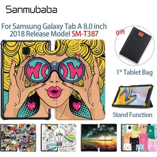 Sanmubaba Tablet Case For Samsung Galaxy Tab A 8 inch SM-T387 2018 Filio PU Leather Magnetic Flip Stand Cover Protective Funda