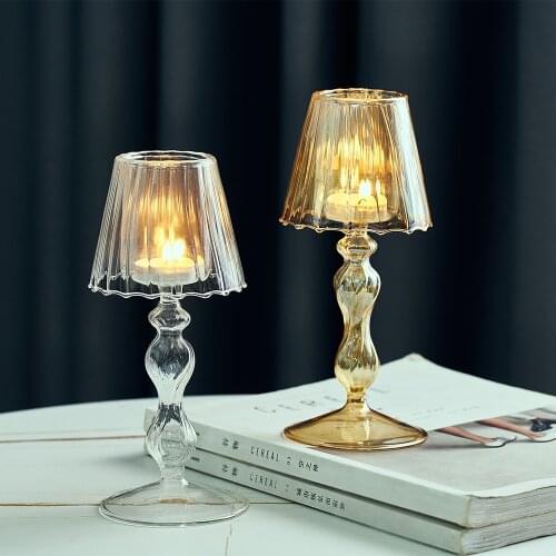 Glass Crystal Candle Holder Home Decoration Accessories For Living Room Elegant and Noble Candlestick Bedroom Wedding Decoration