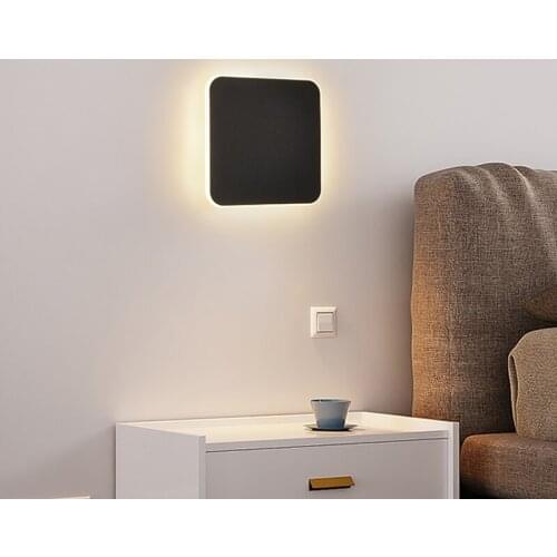 LED Wall Lamp With Touch Switch Bedroom Bedside Indoor Stair Lighting Fixture Square and rectangle Light 10W 12W 13W wandlamp