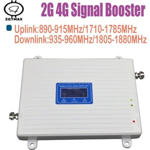 ZQTMAX 2G 4G Signal Booster GSM DCS 900 1800 cellular signal Repeater lte 1800MHz Cell Phone Amplifier