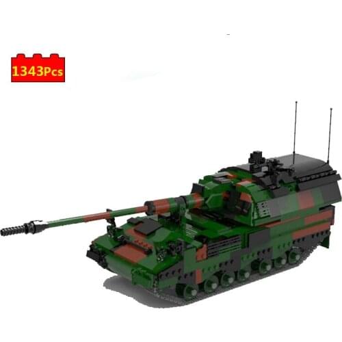 Military Series 1:30 PZH2000 truck fighter armored vehicle Tank soldier Figures DIY Model Building Blocks Bricks Toys Gifts