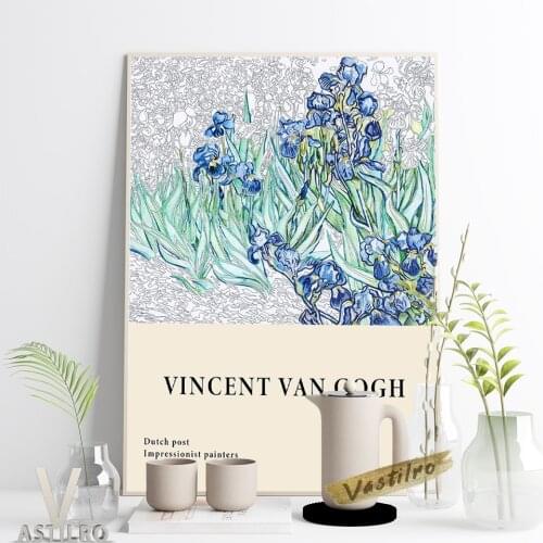 Vincent Van Gogh Exhibition Museum Canvas Painting Poster Irises Prints Art Retro Wall Picture Living Room Home Decor Gift Idea