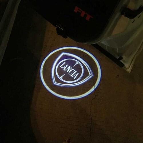 1/2pcs Car Door Welcome Light Wireless Shadow Projector Courtesy Step Lights For Lancia Delta Ypsilon Lybra Musa Kappa Voyager