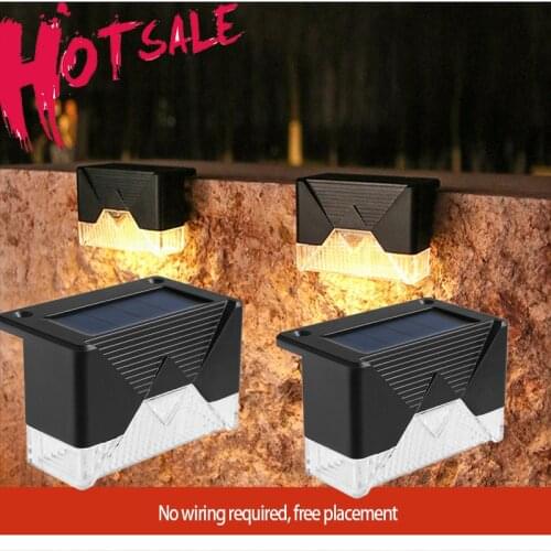 1/4/8pcs LED Solar Lamp Path Stair Outdoor Waterproof Wall Light Garden Landscape Step Deck Lights Balcony Fence Solar Lights
