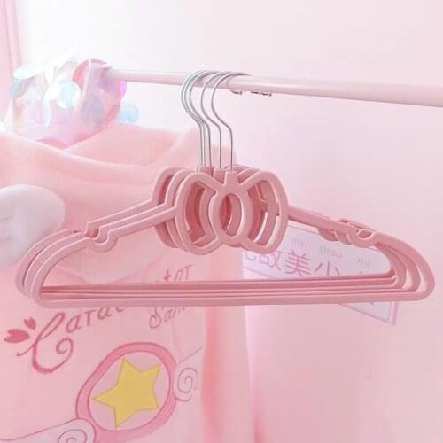 10pcs Lovely Pink Clothes Hanger Durable ABS bow Pattern Coat Hanger for Adult Children Clothing Hanging Supplies (Pink)