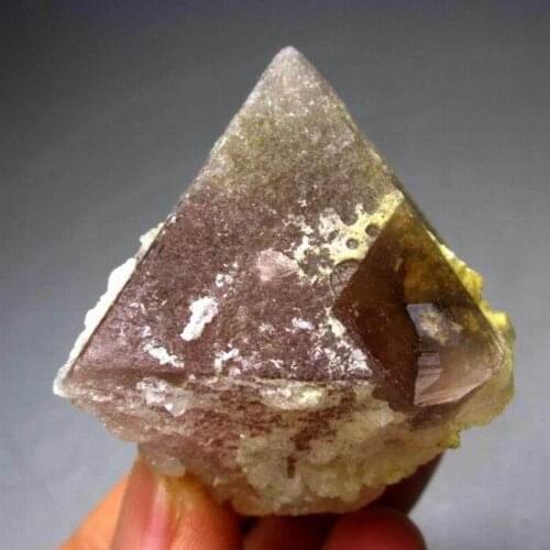 106g Pink Octahedral Fluorite w/ Quartz - crystals and stones healing Mineral specimen Home Decor feng shui decoration