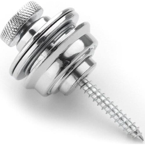 2pcs Non-slip Guitar Strap Lock Guitar Belts Buckle Button Thread For Acoustic Electric Bass Guitar Strap Parts Accessories-silv