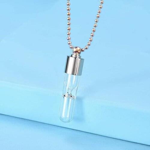 2PCS Glass Hourglass Cremation Jewelry Urn Necklace for Ashes Urns Pendants Cylinder Bottle Memorial Charm