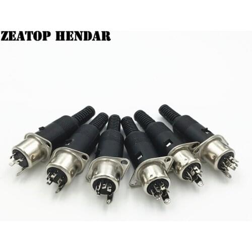 4Pairs Din 3 4 5 6 7 8 Pin Male Jack Plug + Female Socket Metal Hulled Panel Mount 2 Holes Soldering Connector