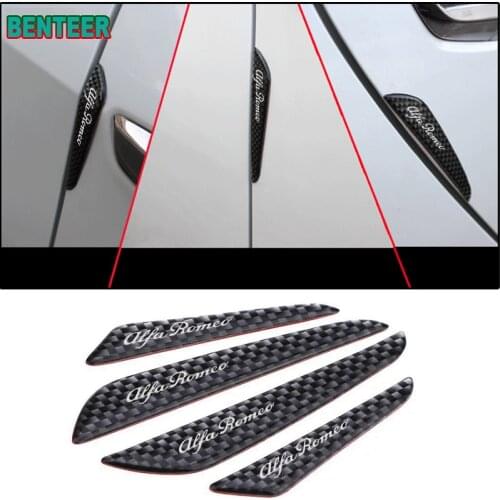 4pcs Car Door Sticker For Alfa Romeo 159 147 Giulietta Stelvio 4C MITO 156 Giulia Sportiva Car Accessories