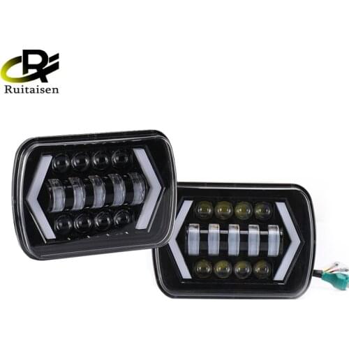 55W 7x6'' 5X7" High Quality LED Projector Headlight Bulb Hi-Lo Beam Halo for Jeep Cherokee XJ Car Light Car Accessories