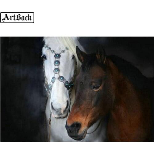 5d diamond painting horse icon full square & round animal canvas diamond mosaic embroidery diamond art sticker 20x30cm