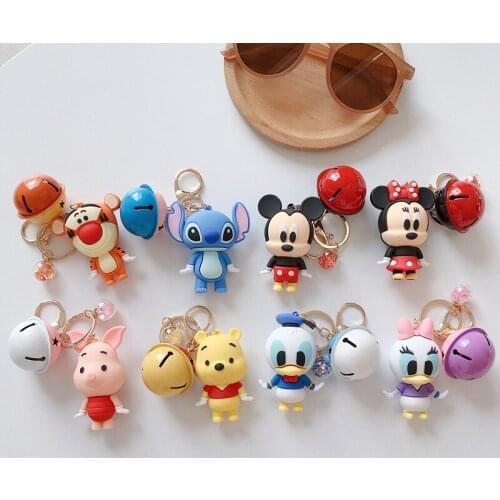 Disney cartoon doll accessories keychain pendant soft cute couple bag ornaments fashion car gifts boy girls toys