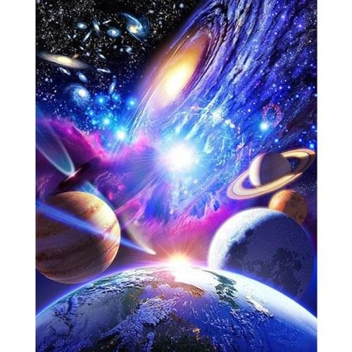 Diamond Embroidery hobby Shinny Universe & Planet 5D DIY Diamond Painting cross stitch Diamond Mosaic Christmas Decor WG1509