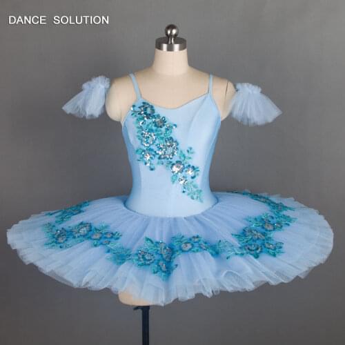 Adult & Child Stage Dance Ballet Tutu Professional Pancake Tutu Spandex Bodice with Stiff Tulle Skirt Ballet Costumes BLL025